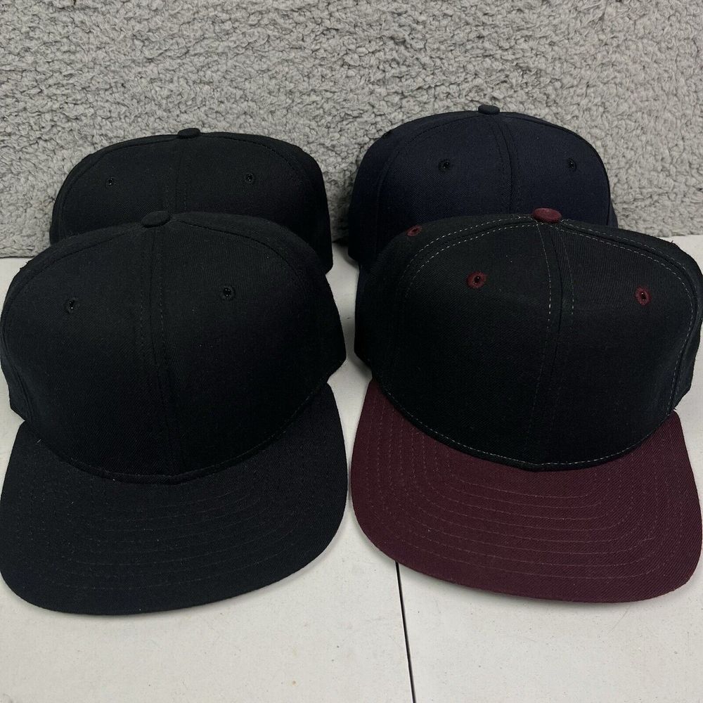 Vintage‎ New Era Fitted Size 6 5/8 Blank Pro Model Hat USA Baseball Cap Lot of 4